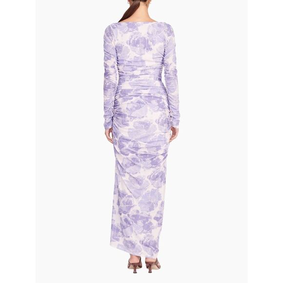 NWT Staud Solana Floral Ruched Maxi Dress Size M $395 - Picture 3 of 14